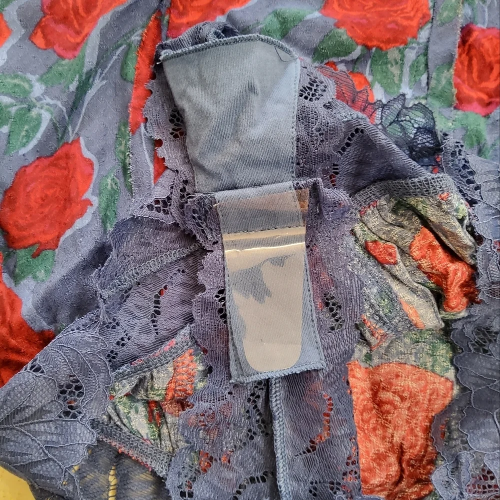 Free People Intemately Everything's Rosy Floral Print Bodysuit Size XS